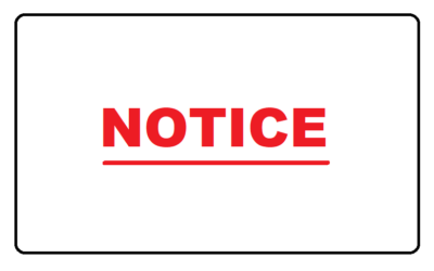 SPECIAL NOTICE